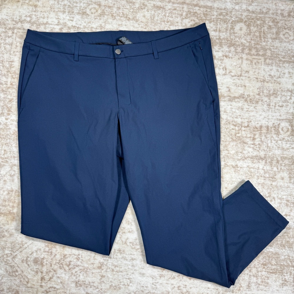Lululemon Commission Pant Mens 46 Navy Blue Warpstreme Slim Fit 33 Inseam